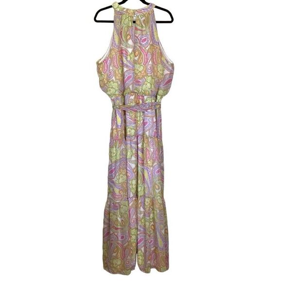 NEW Julia Jordan Pastel Paisley Soft Girl Chiffon Tiered Maxi Dress Sz 16 - Picture 5 of 16